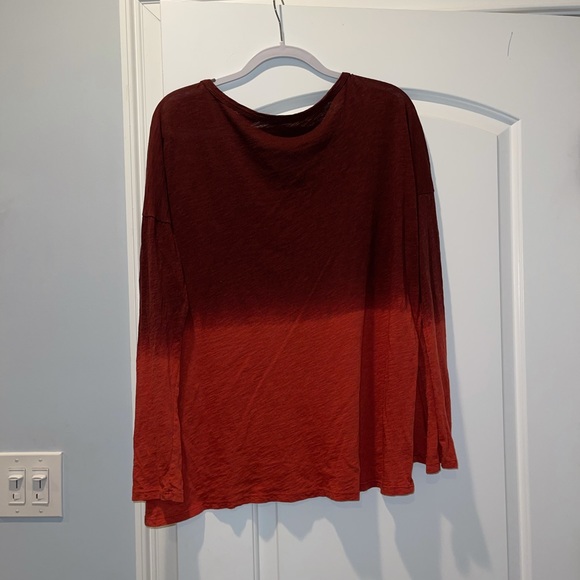 Long sleeve color block ombré shirt - Picture 2 of 4